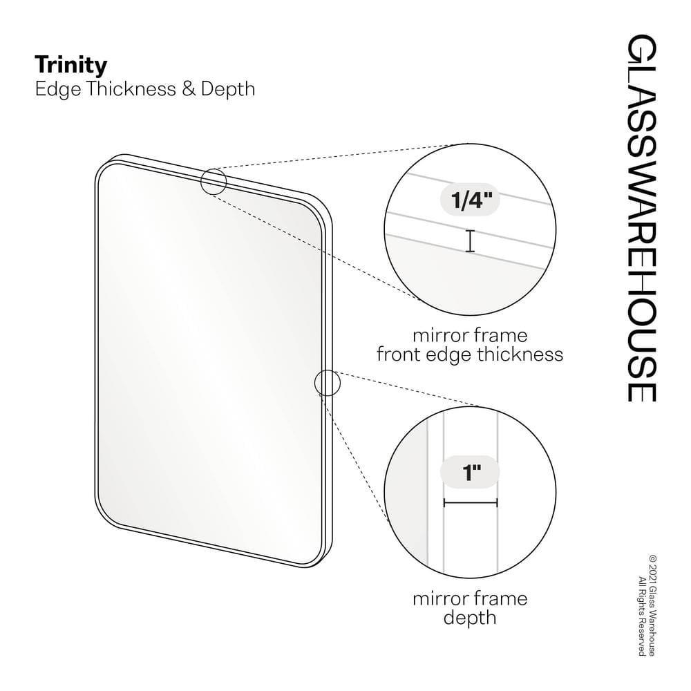Trinity 24 in. x 67 in. Square Radius Mirror