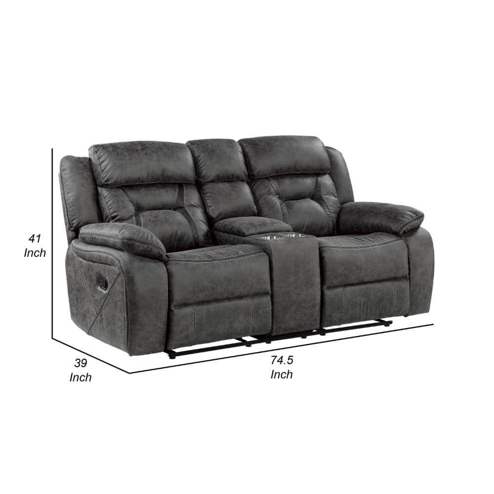 Benjara 74.5'' Upholstered Reclining Loveseat