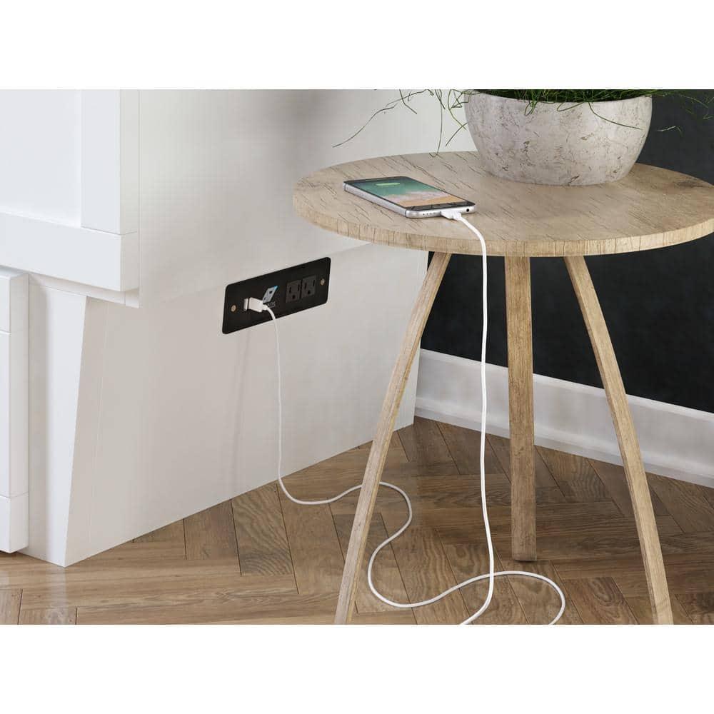 Queen Monroe Murphy Bed Chest with Memory Foam Mattress & USB Charger - AFI