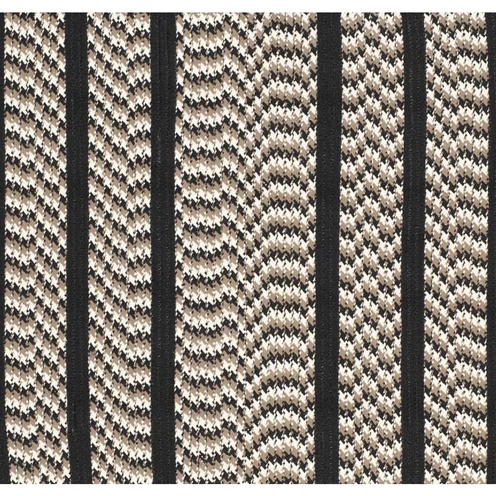 SAFAVIEH Braided Tanisha Bordered Reversible Area Rug, Ivory/Black, 3' x 5' Oval