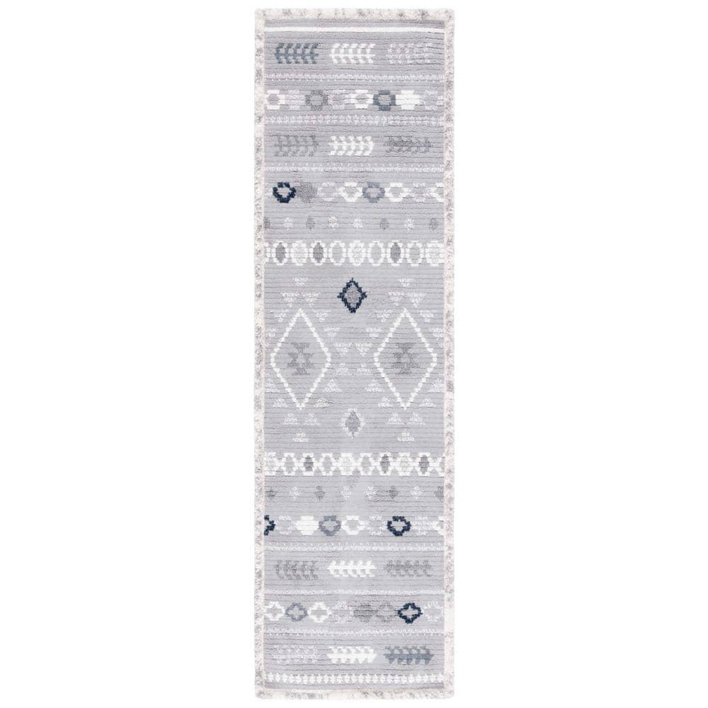 Marrakesh MRK606 Power Loomed Runner Rug - Gray/Light Gray - 2'2"x8' - Safavieh.