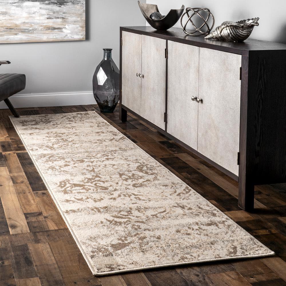 Nuloom Freja Floral & Paisley 2x10 Runner Indoor Area Rug for Living Room Bedroom Dining Room Entryway Hallway Kitchen, Beige/Ivory