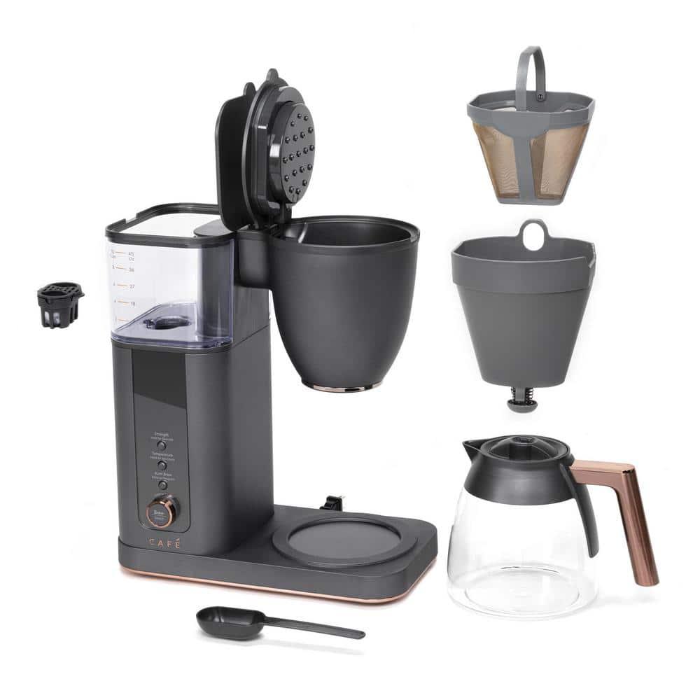 Café ™ Matte Black 10-Cup Drip Coffee Maker with Glass Carafe