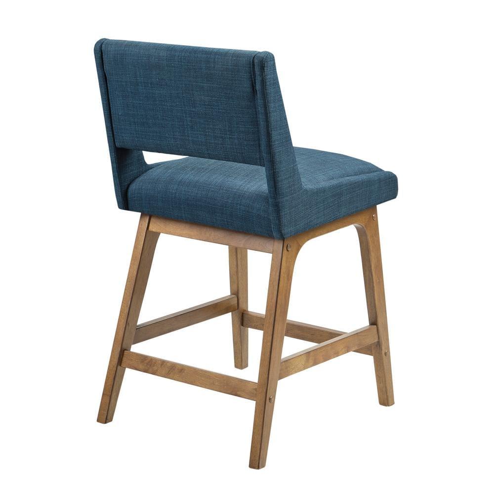 36.25" Boomerang Counter Height Barstool Navy - Ink+Ivy