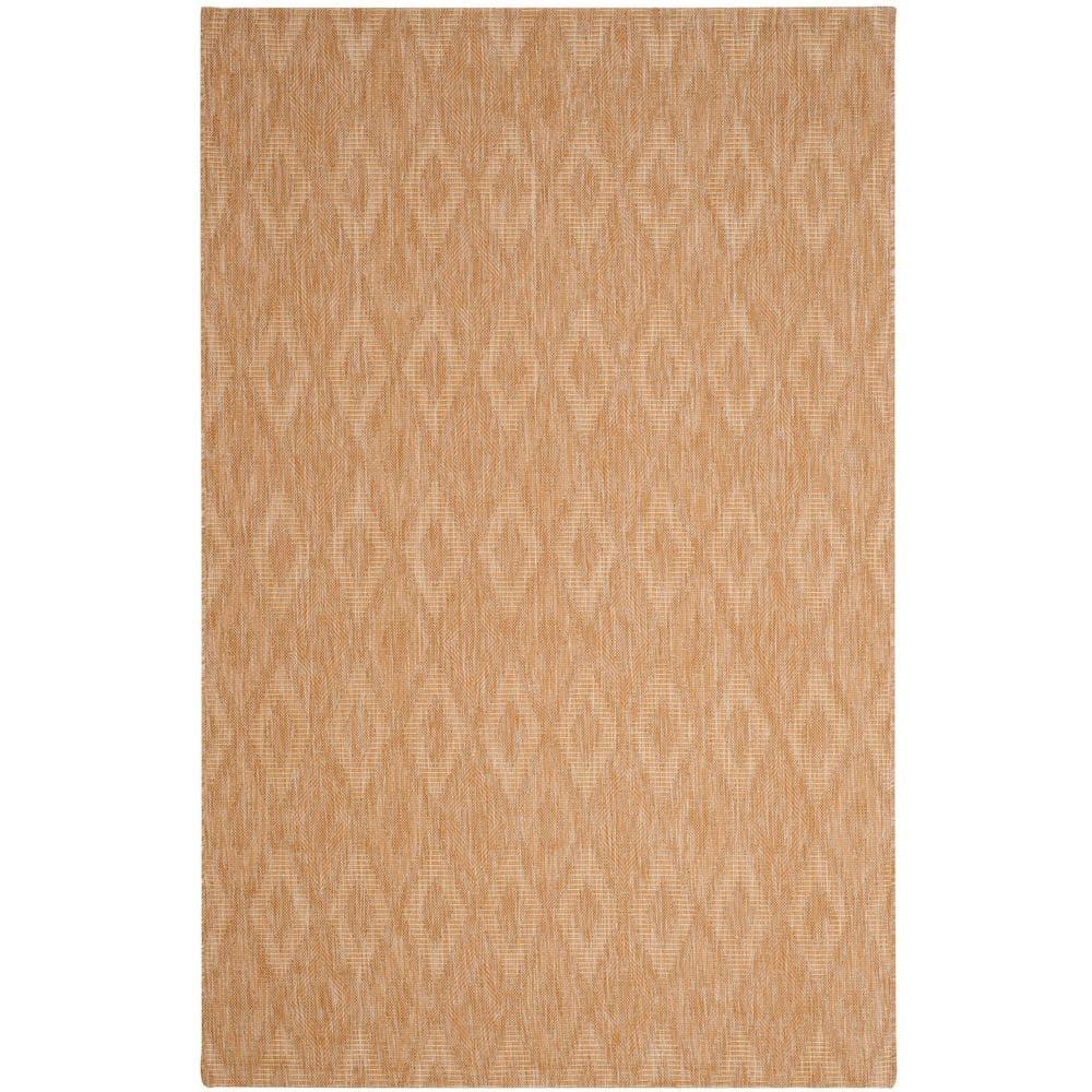 SAFAVIEH Courtyard Teodor Geometric Diamonds Indoor/Outdoor Area Rug, 5'3" x 7'7", Natural