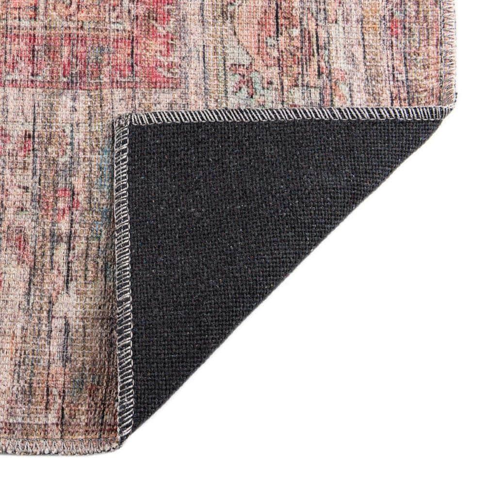 Unique Loom 5' 3 x 5' 3 Nostalgia Euphoria Machine Washable Rust Red and Brown Area Rug
