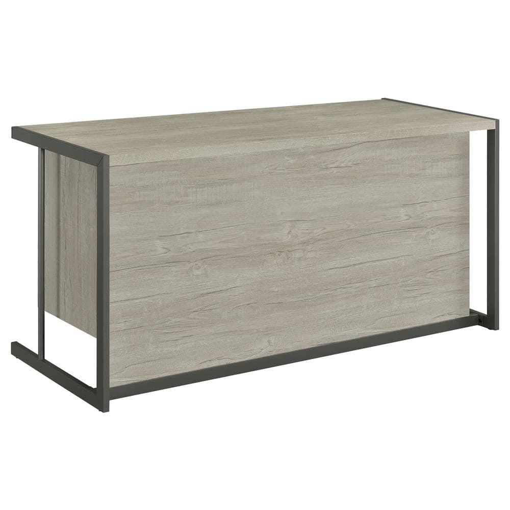 Coaster Loomis 4-drawer Modern Wood Office Desk in Whitewashed Gray