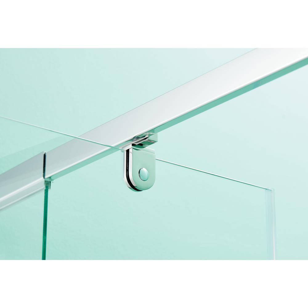 36 in.W - 72 in.H Pivot Shower Door with Clear Glass and Stainless Steel Handle