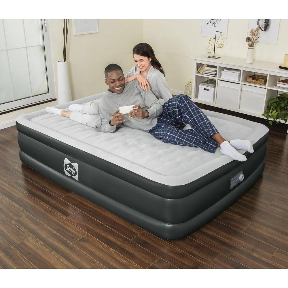Bestway Sealy Tritech Inflatable Air Mattress Bed Queen 20" with Built-In AC Pump & Bag