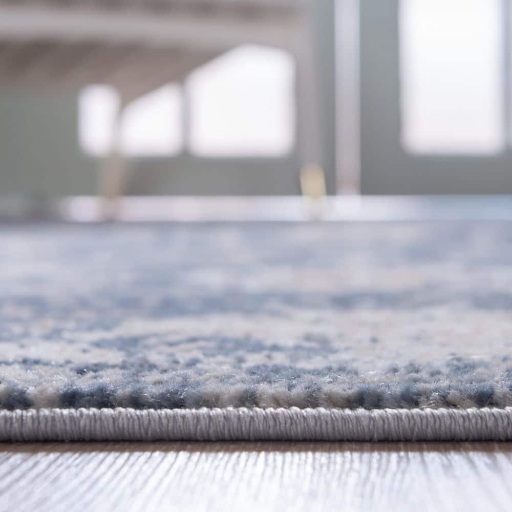 Unique Loom Portland Collection Area Rug - Central (4' 1" Square Blue/Beige)