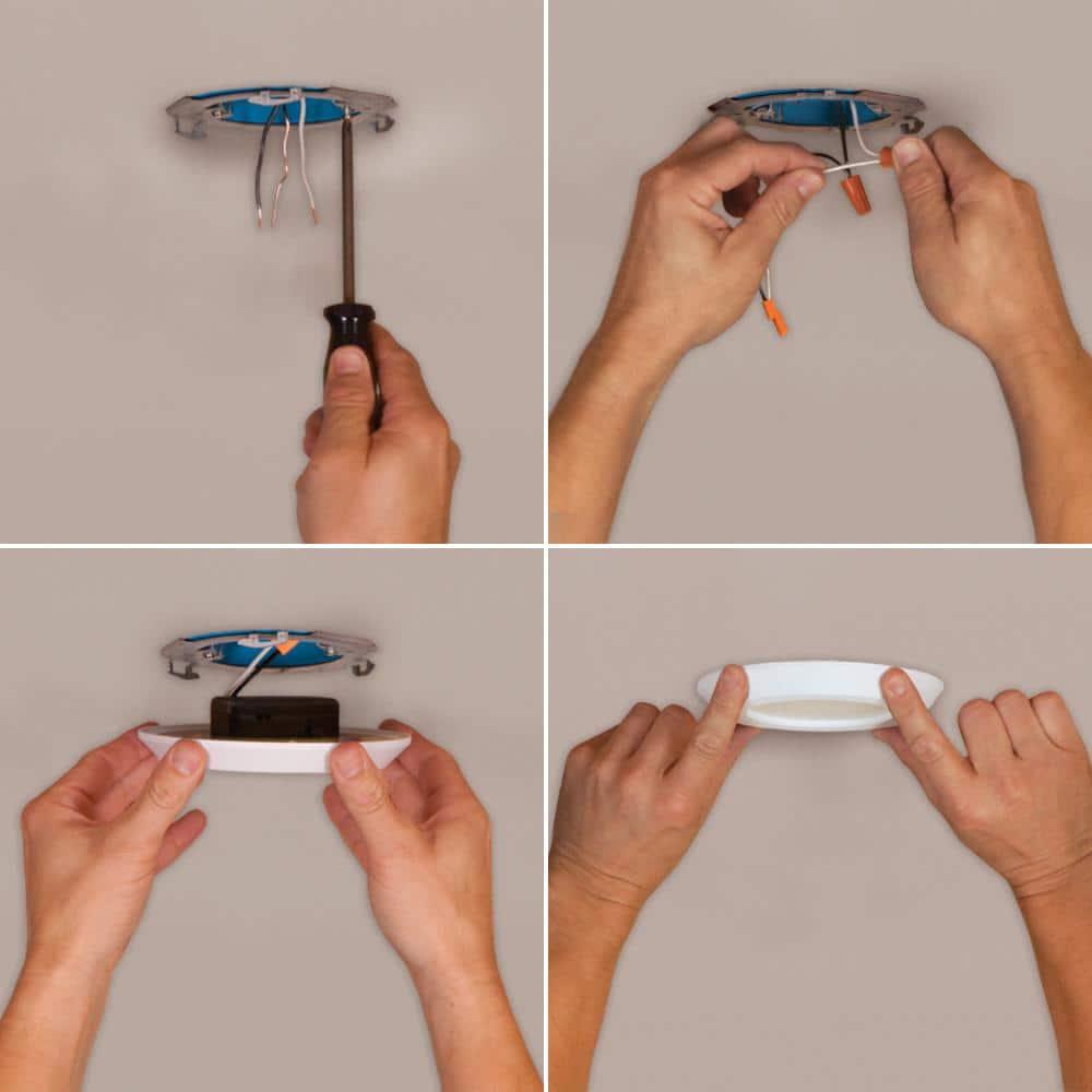 Halo Sld405827jb 1 Light 6" Wide Led Flush Mount Light - White