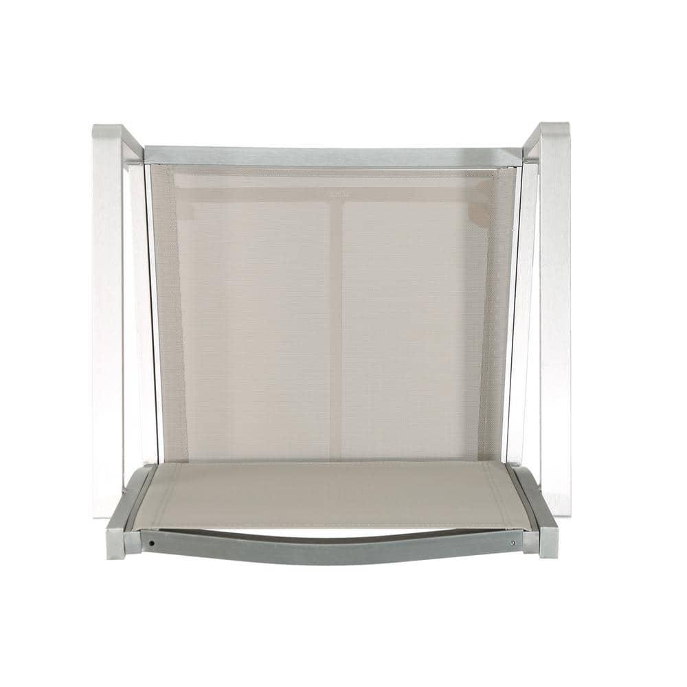 Noble House Cape Coral Grey Mesh 29.50" Barstools with Aluminum Frame (Set of 2)