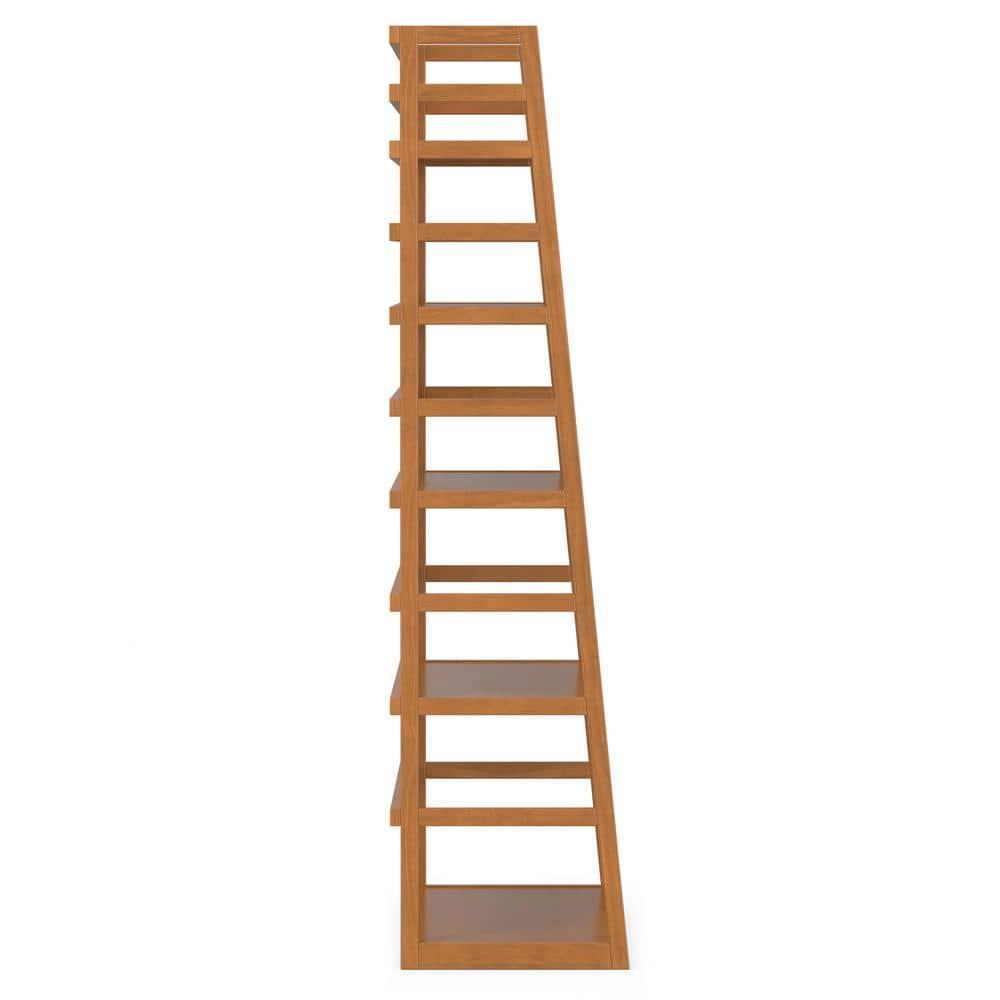 Simpli Home Acadian 30"W Solid Wood 5 Shelf Ladder Bookcase with Open Shelves