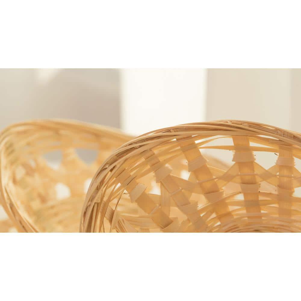 Vintiquewise Set of 5 Natural Bamboo Oval Storage Bread Basket Storage Display Trays
