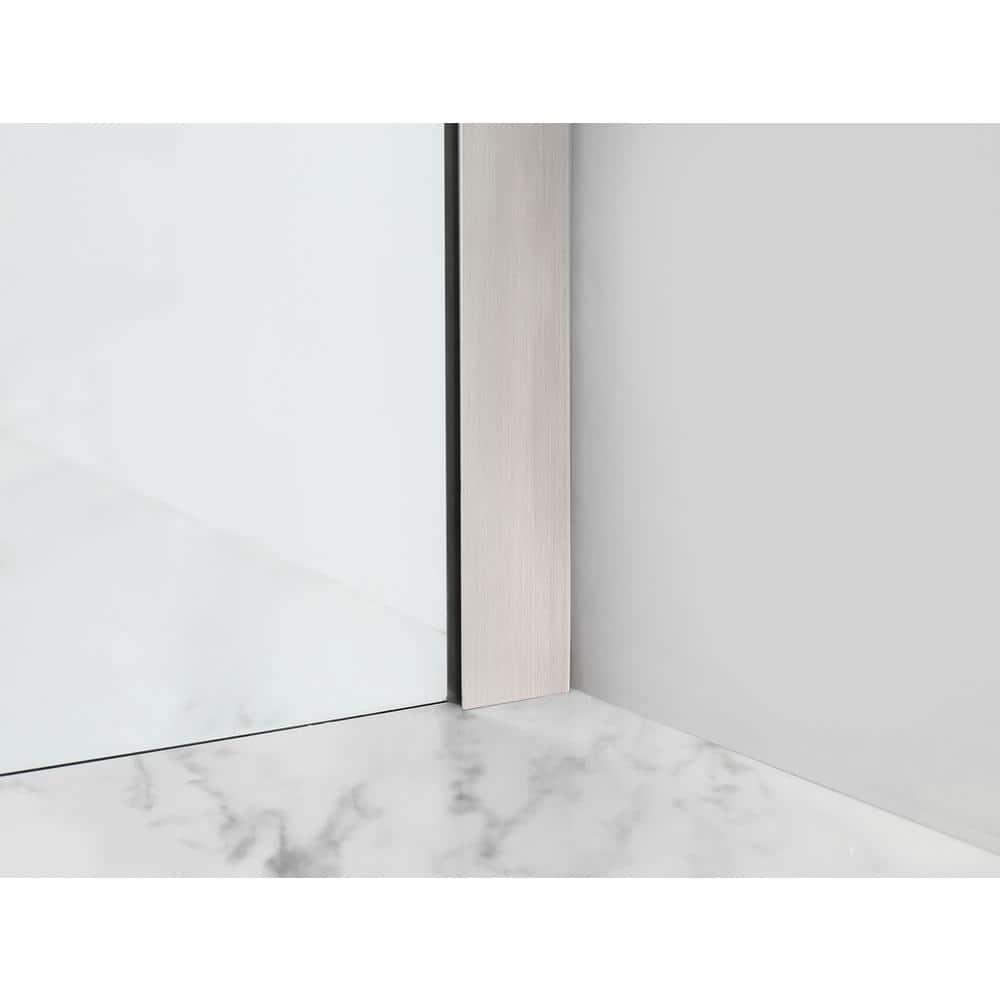 Coraline XL 56" W x 80" H Single Sliding Frameless Shower Door