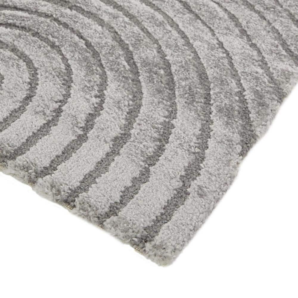 Gray 78'' Square Synthetic Easy Care Area Rug