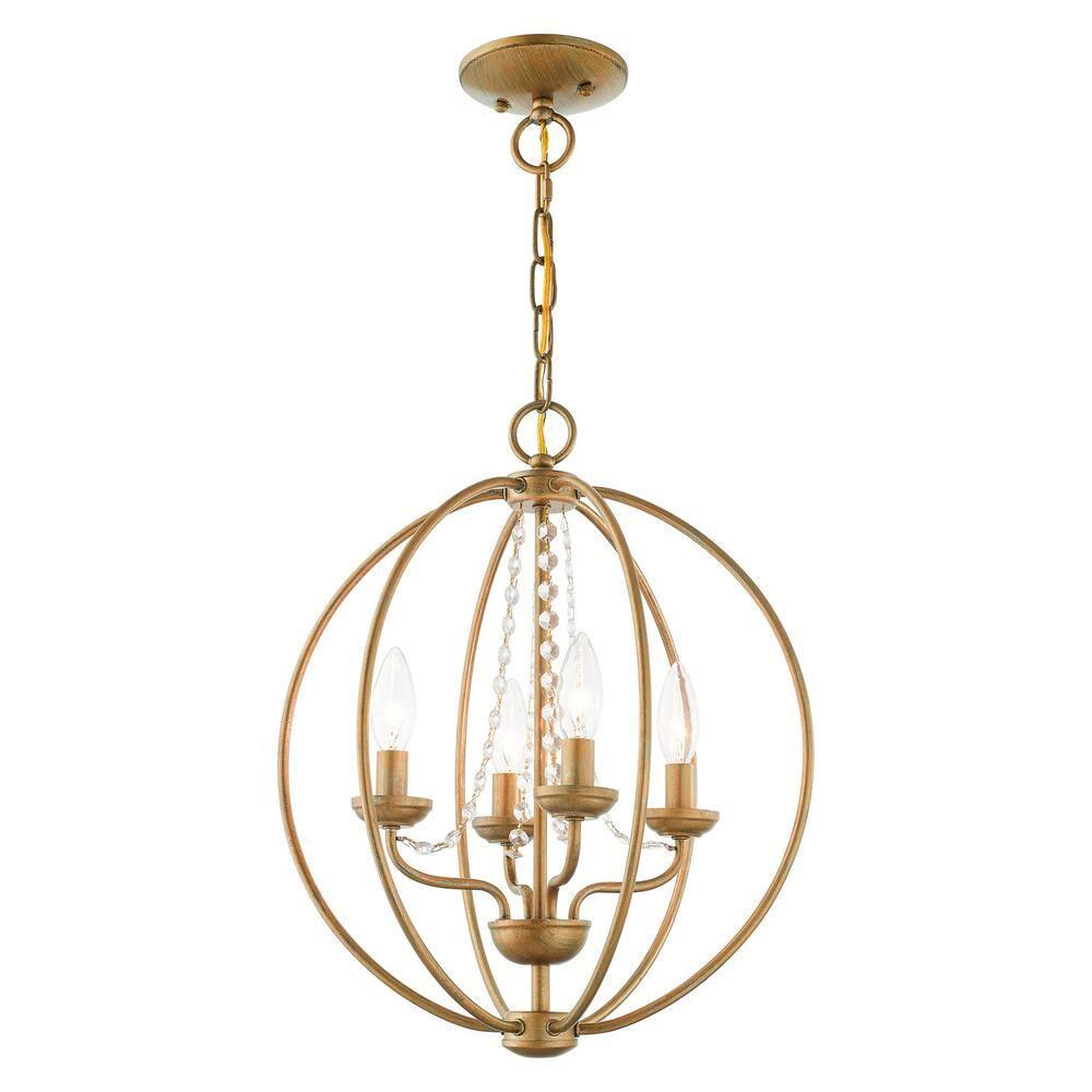 Livex Lighting Arabella 4 - Light Chandelier in  Antique Gold Leaf