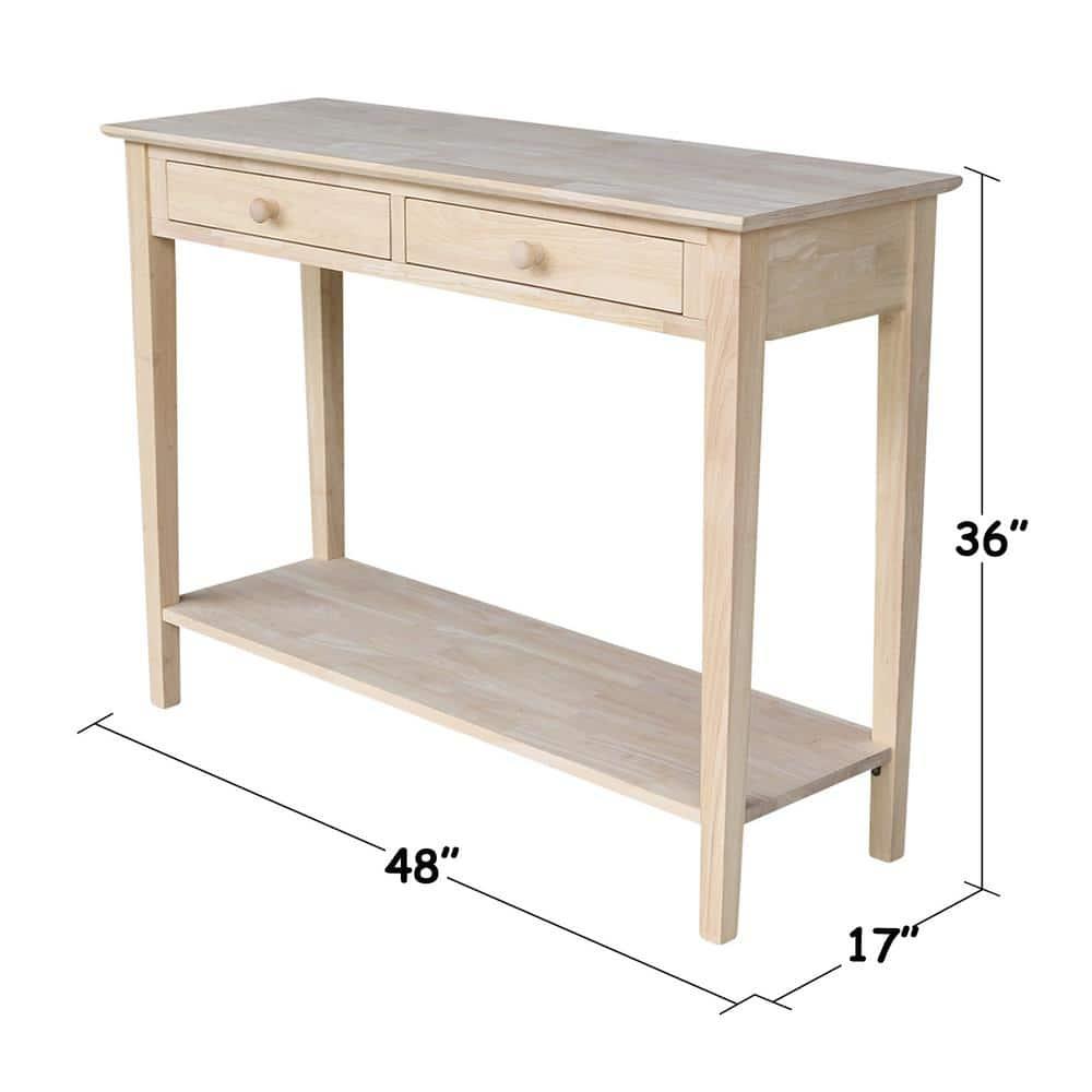 International Concepts Spencer Server-Wood: Hardwood Entryway Table with Drawers & Fixed Shelf
