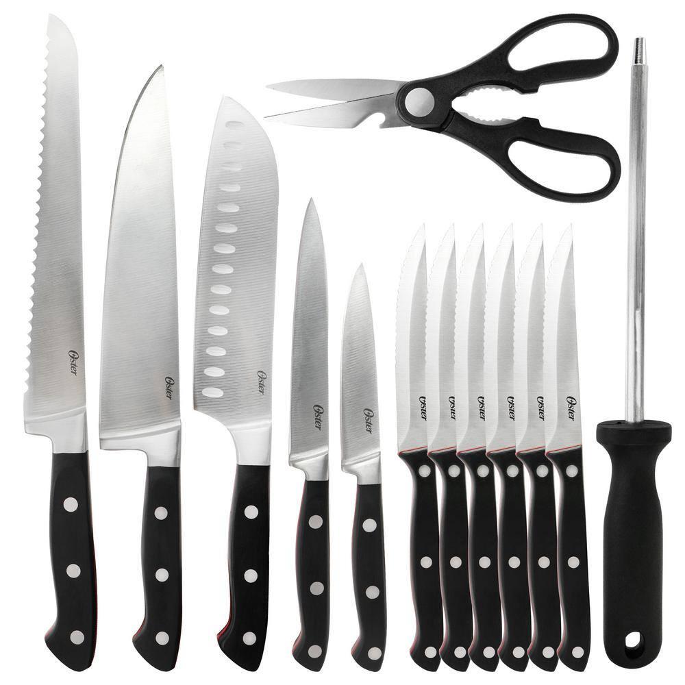 Oster Durbin 14 Piece Stainless Steel Cutlery Set with Block