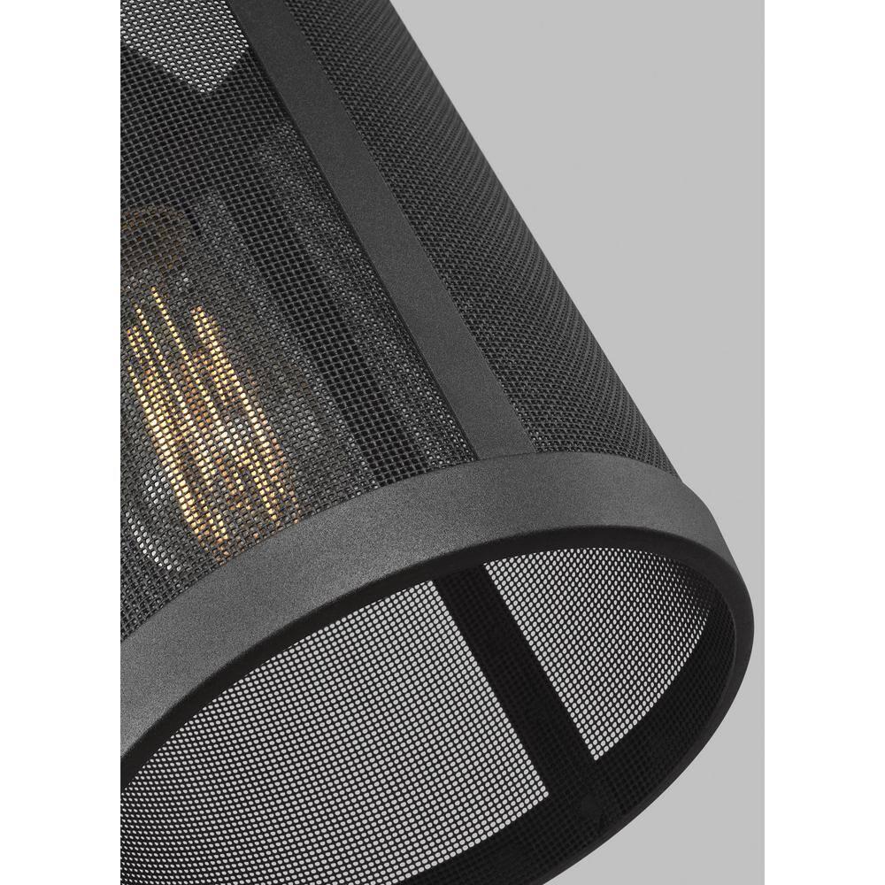 Generation Lighting 6128501-12 Restoration One Light Pendant from Seagull - Gereon Collection in Black Finish,