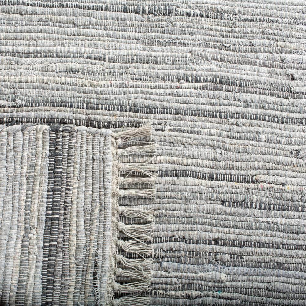 Rag Area Rug RAR121 Hand Woven Area Rug - Grey - 3'x3' - Safavieh.