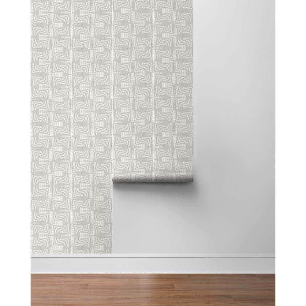NextWall Alloy Grey Zen Geo Peel and Stick Wallpaper