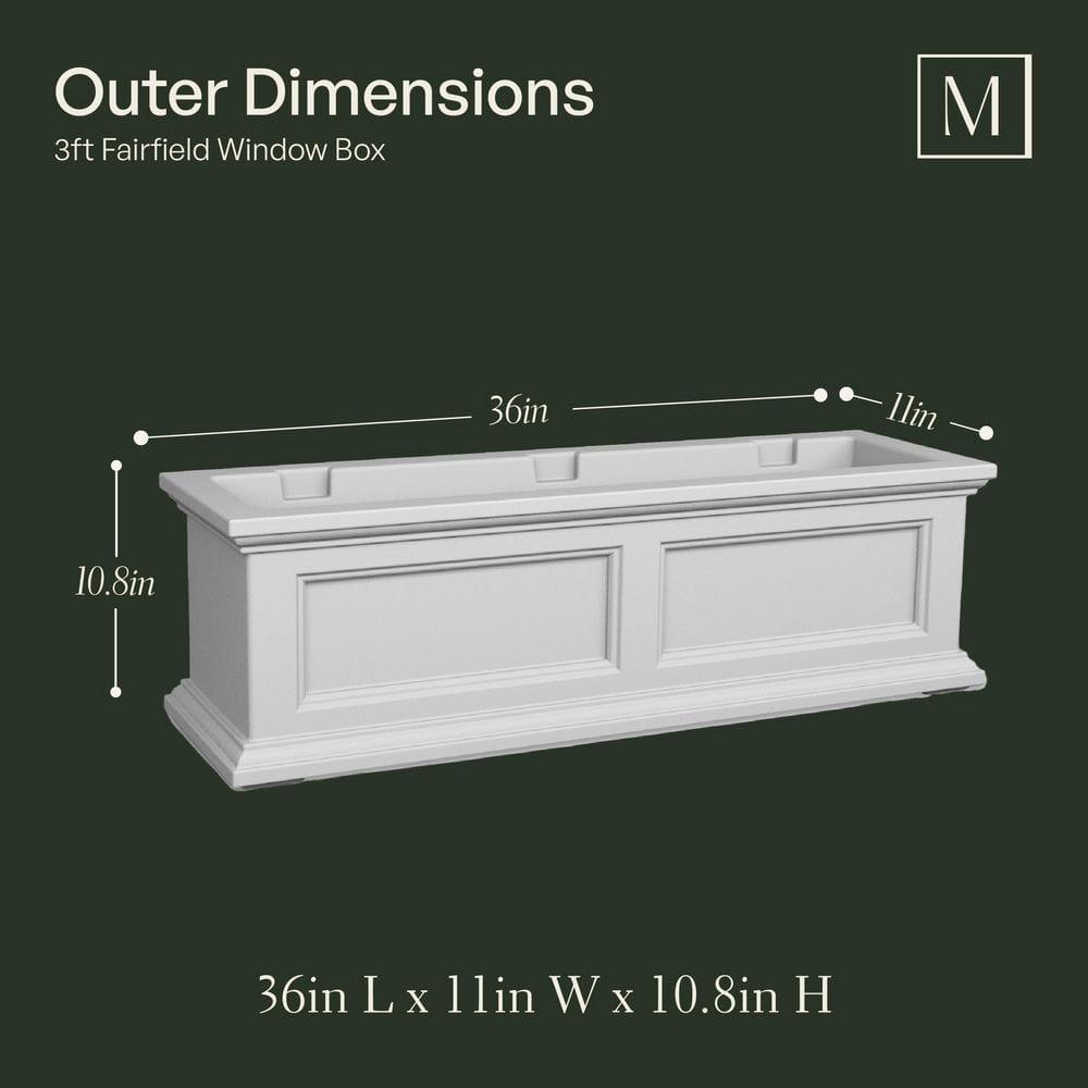 The Anastasiya Resin Window Box Planter with Water Reservoir