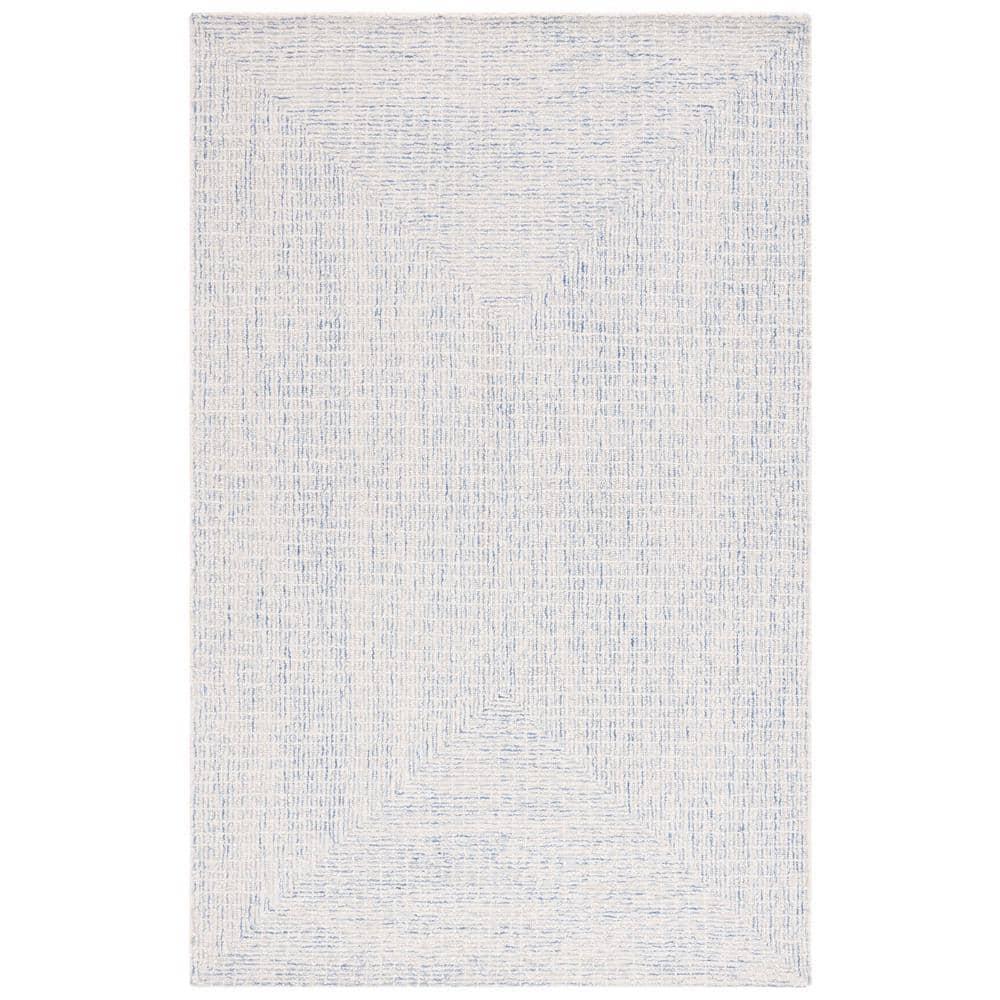 Abstract ABT480 Handmade Indoor Area Rug - Blue/Ivory - 4'x6' - Safavieh