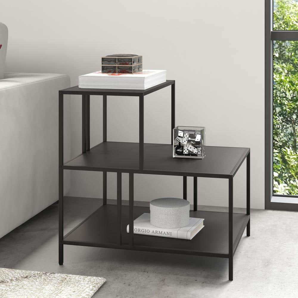 Evelyn&Zoe Cortland 20" Wide Rectangular Side Table, Blackened Bronze