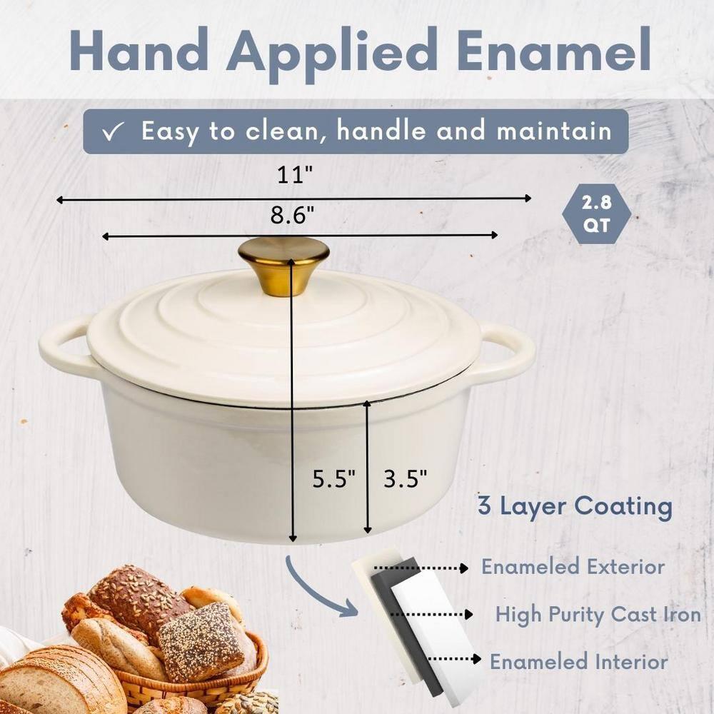 Lexi Home Lexi Home Enameled Cast Iron Round Dutch Oven