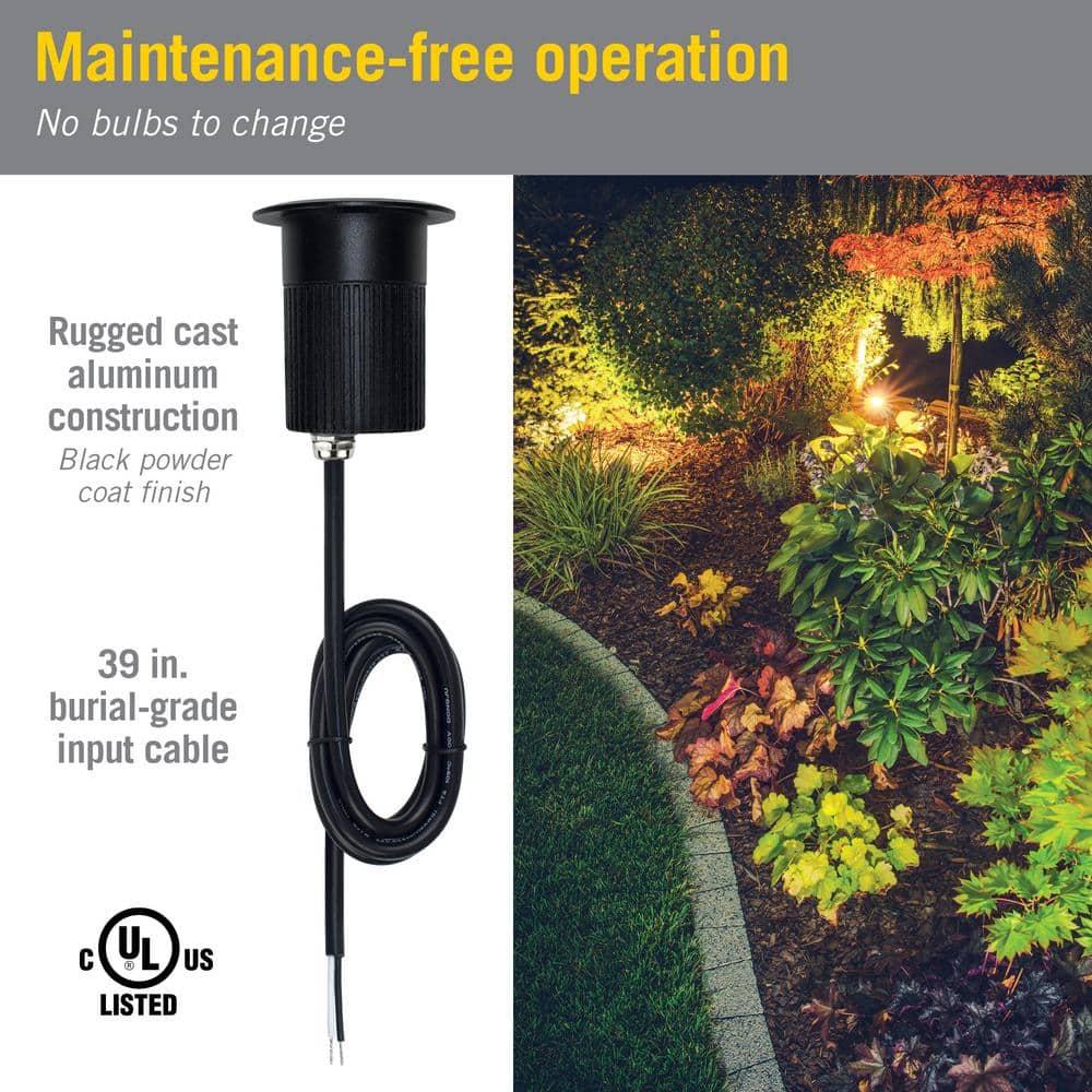 10-Watt Inground Landscape 750 Lumen Black Hardwired Integrated LED Well Light-Soft White 3000K