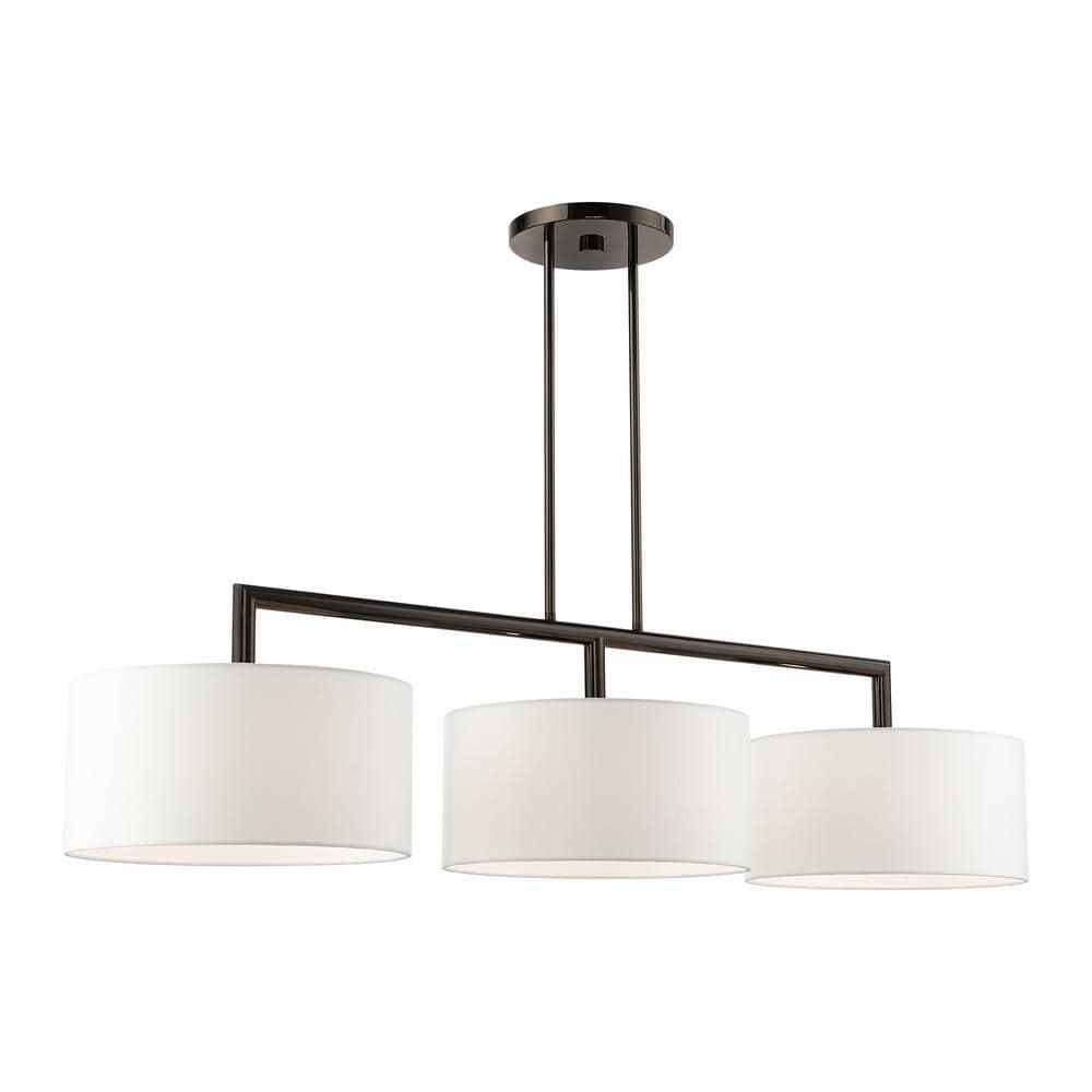 Livex Lighting Meridian 3 - Light Chandelier in  Black Chrome