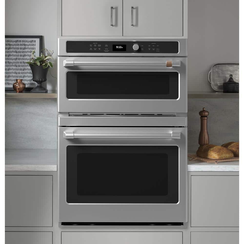 Café 30" Self-Cleaning Convection Electric Double Wall Oven with Built-in Microwave CTC912P2NS1