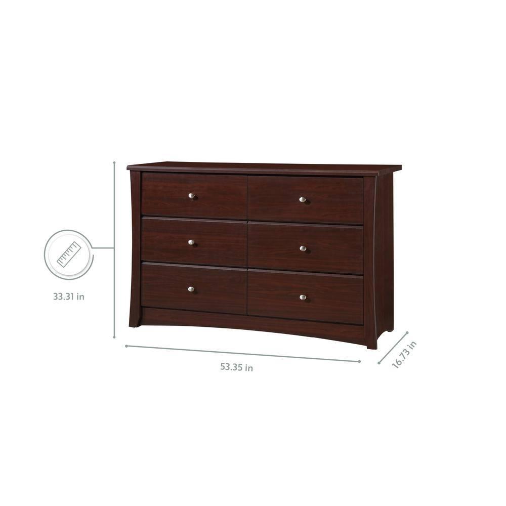 Crescent 6 Drawer Double Dresser