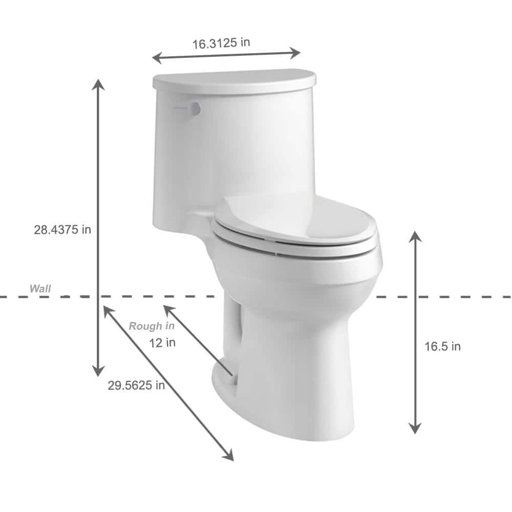 Adair 1.28 GPF Water Efficient Elongated One-Piece toilet (Seat Included)