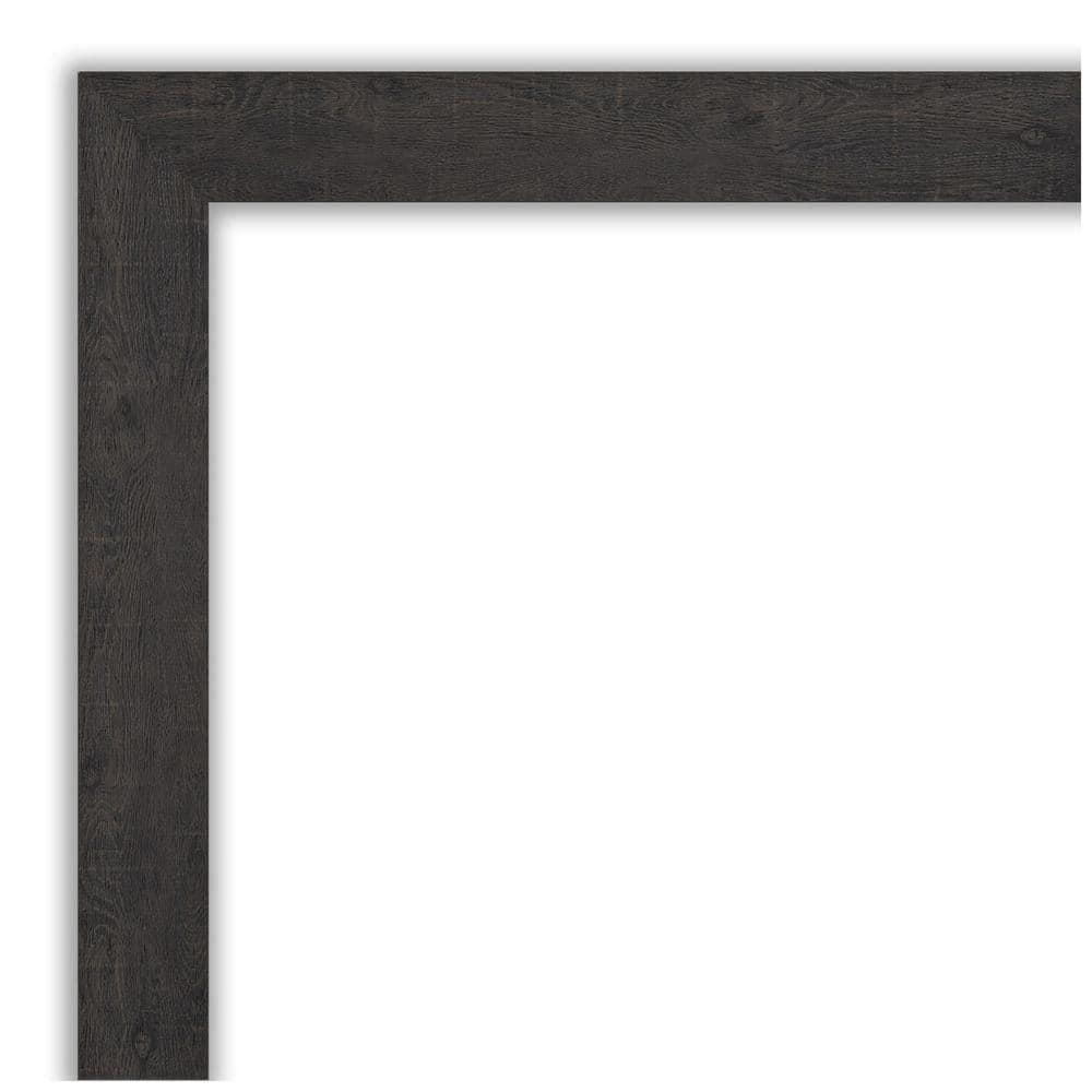 Amanti Art Beveled Bathroom Wall Mirror - Rustic Plank Espresso Frame Outer Size: 21 x 25 in