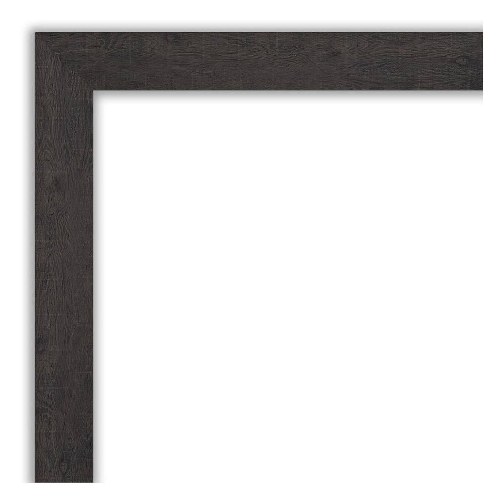 Amanti Art Beveled Bathroom Wall Mirror - Rustic Plank Espresso Frame Outer Size: 45 x 35 in