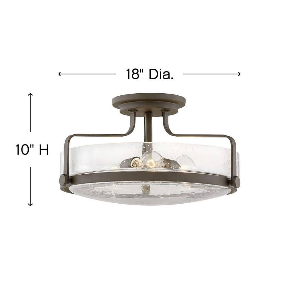 Harper 3-Light Semi-Flush Mount Retro Ceiling Light