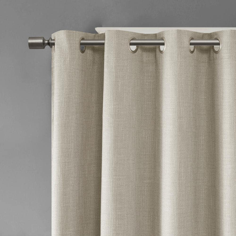 Madison Park Maya Printed Heathered Blackout Grommet Top Single Curtain Panel
