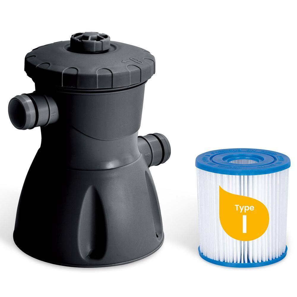 Funsicle 10' x 30" QuickSet Round Inflatable Ring Top Outdoor Above Ground Swimming Pool Set with Pump and Cartridge Filter, Dark Herringbone