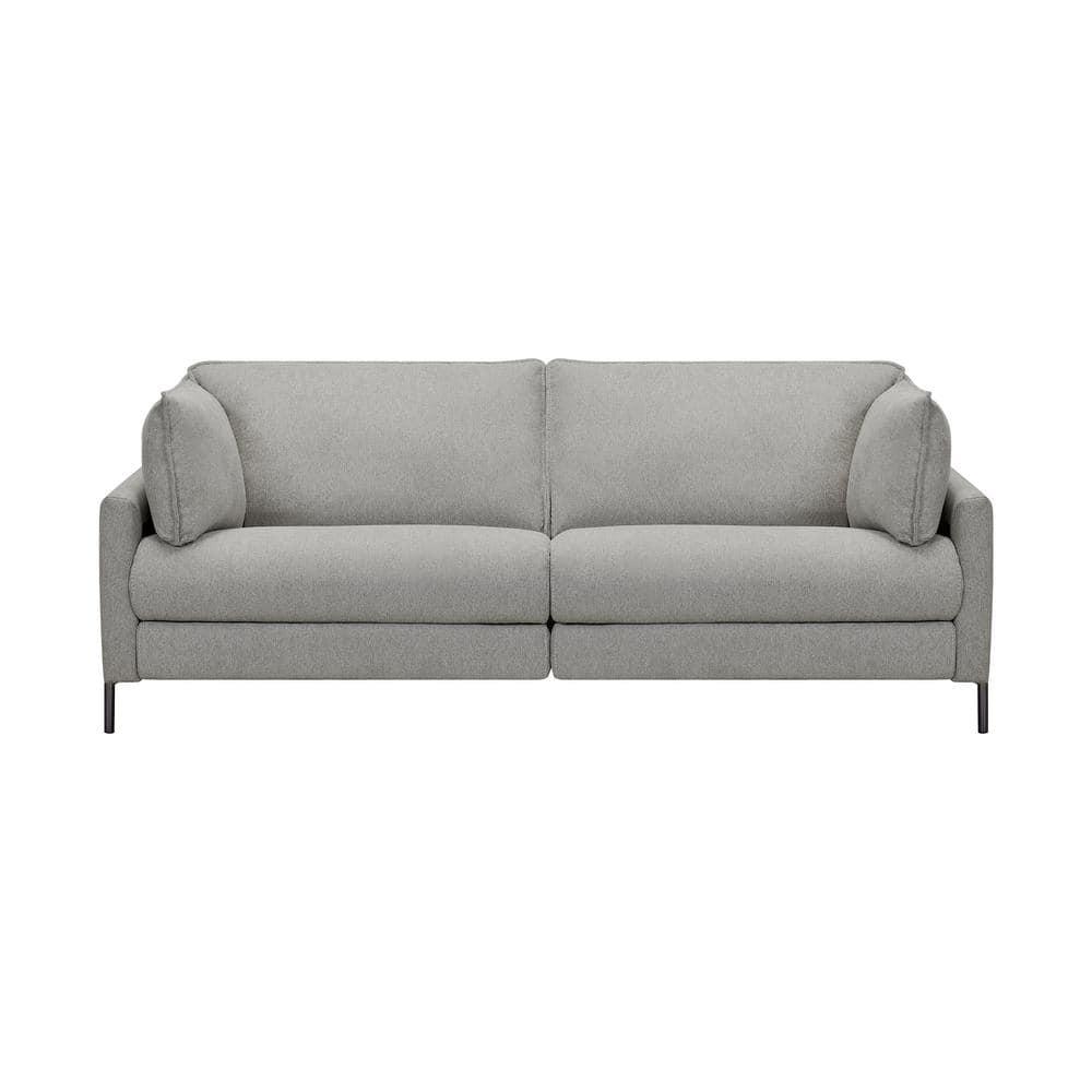 Armen Living Juliett 80" Modern Fabric Reclining Sofa in Gray
