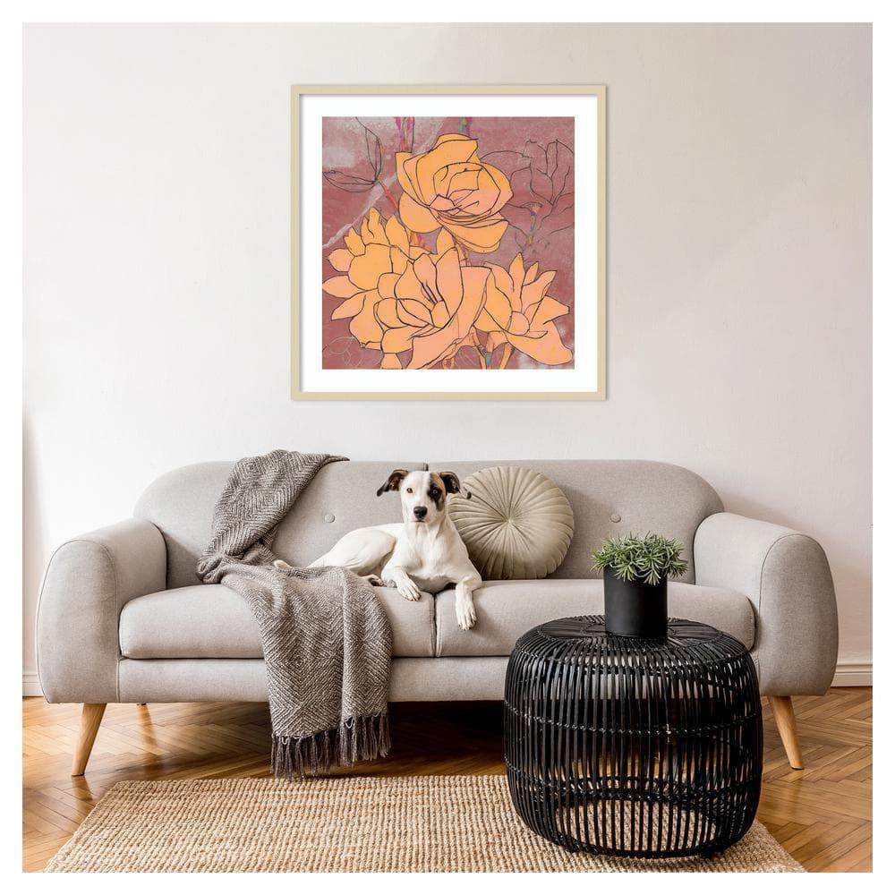 Amanti Art 33"x33" Abstract Pale Roses by Elena Ray Wood Framed Wall Art Print