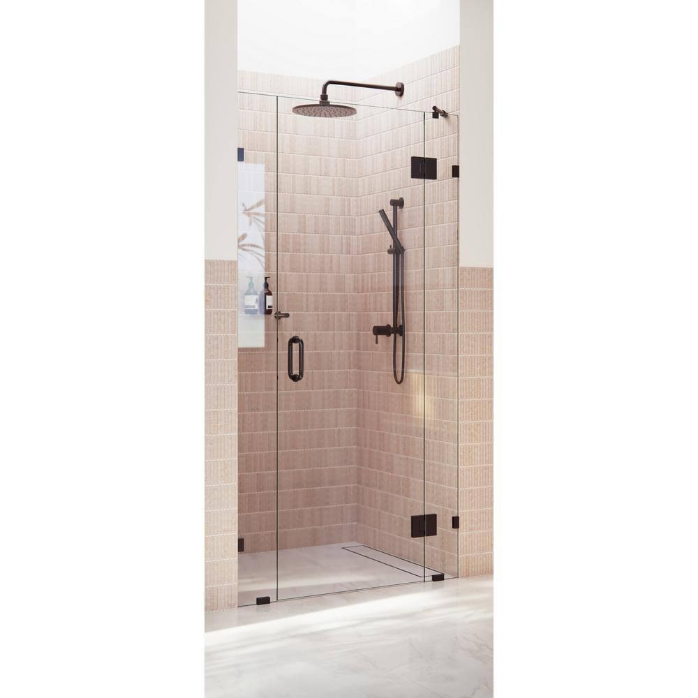 Glass Warehouse Stellar 41.75 in. W x 78 in. H Fully Frameless 3 Panel Inline Glass Hinged Shower Enclosure GHF-41.75-ORB