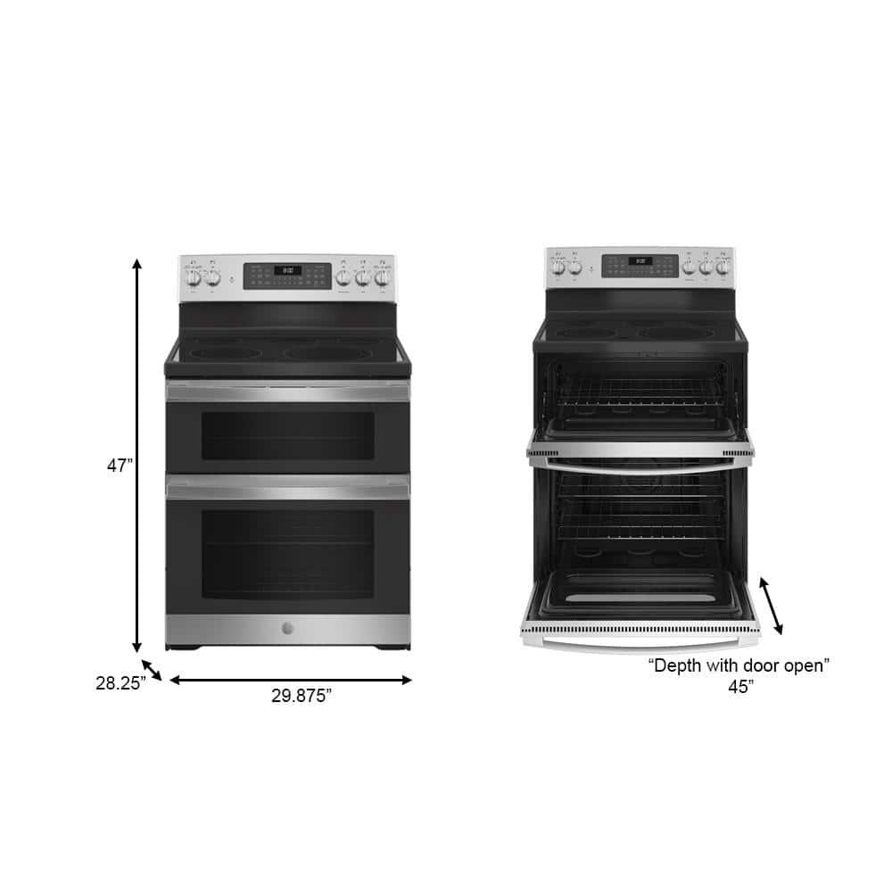 GE Appliances 30" 6.6 cu. ft. Freestanding Electric Range with 5 Elements and Convection Oven