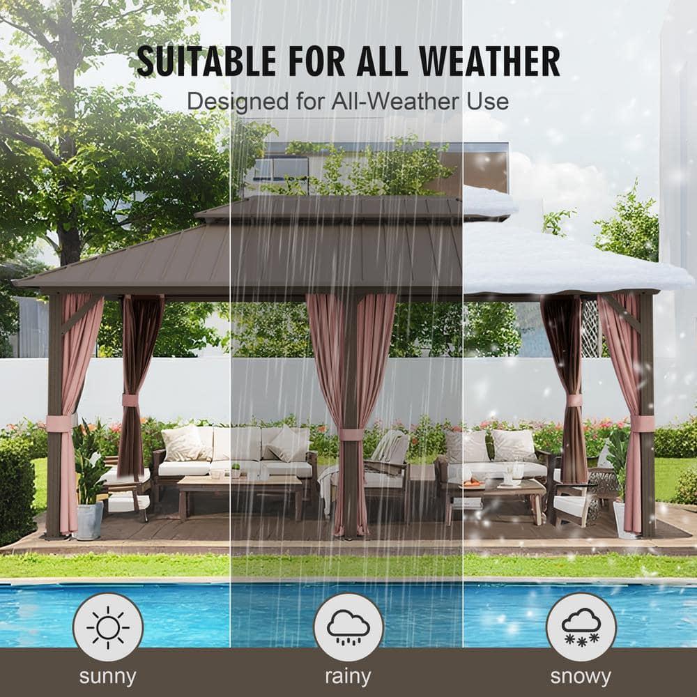 EAGLE PEAK Outdoor Aluminum Frame Hardtop Patio Gazebo