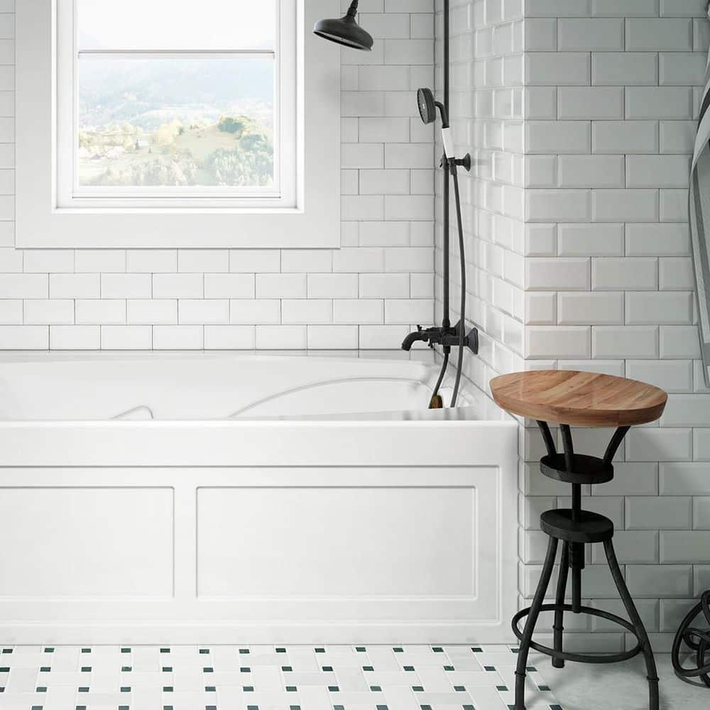 Cetra 60" x 36" Alcove Whirlpool Bathtub