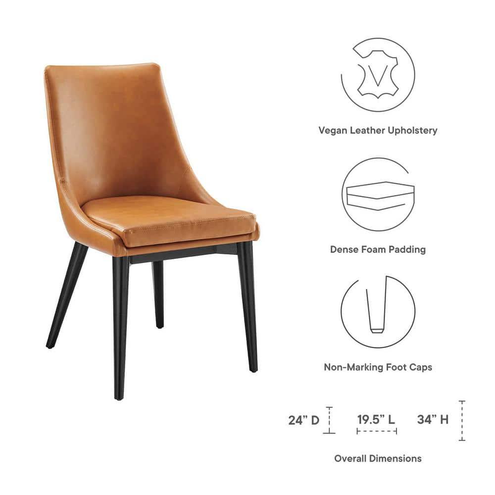 Modway Viscount Vegan Leather Dining Chair in Tan
