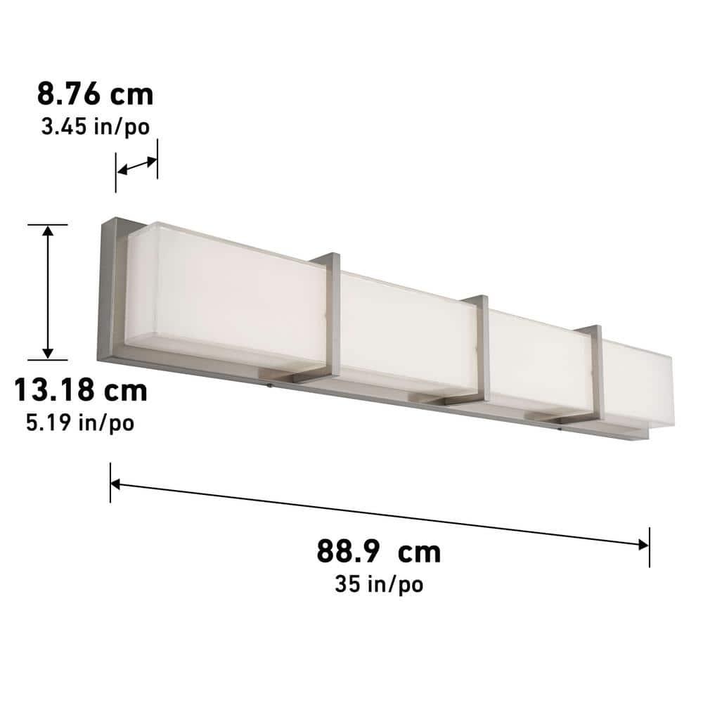 Artika Subway 35 in. 4-Light Stainless Steel Modern Integrated LED Vanity Light Bar