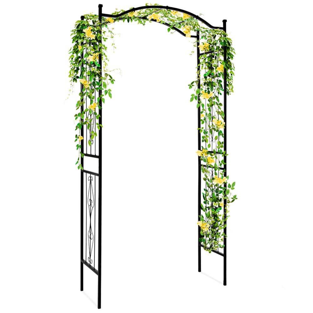 Best Choice Products 92 in. Steel Garden Arch Arbor Outdoor Trellis for Garden, Climbing Plants with Wire Lattice