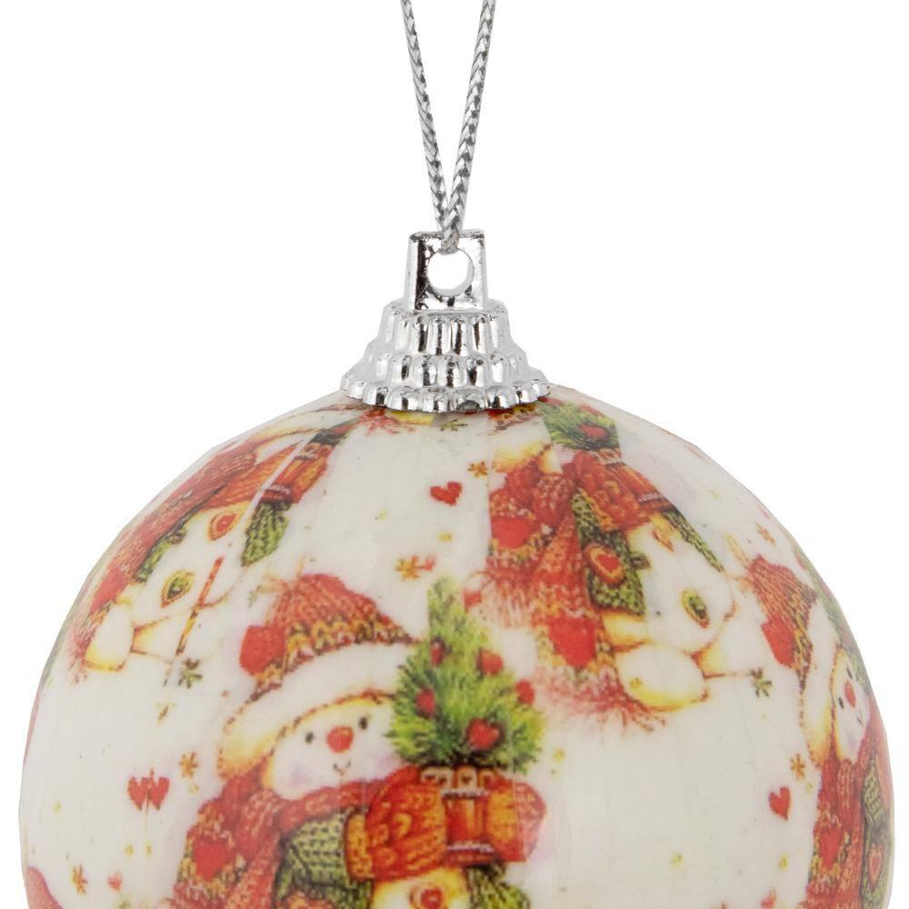 Northlight Seasonal 14-Piece Snowman Decoupage Christmas Ball Ornament Set 2.25" (60mm)